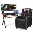 thumbnail image 1 of Costway Gaming Desk & Chair Set 48" Computer Desk & Massage Recliner Chair Black + Pink, 1 of 3