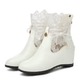 thumbnail image 4 of Cameland Oversized Women's And Bare Boots With Pointed Sloping Toe And Lace Cut Out Short Boots, 4 of 5
