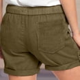 thumbnail image 5 of Plebaso 2025 Womens Drawstring Casual Shorts Elastic Waist Roll up Solid Color Summer Shorts with Pockets, 5 of 5