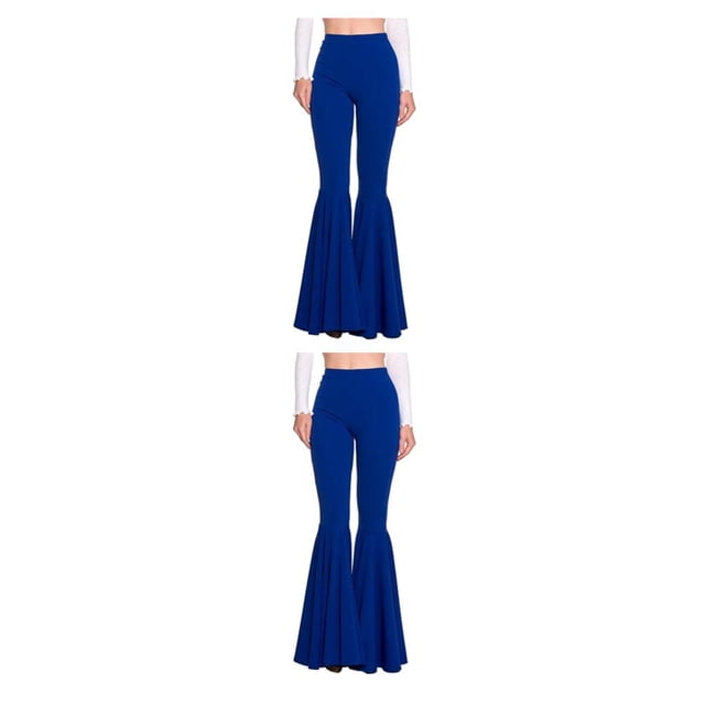 Baohd Stretchy Woman Pants Wide Application Multiple Sizes Available High Waist navy blue XL 2Set