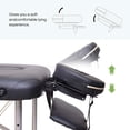 thumbnail image 4 of Extra-Wide Aluminum Portable Massage Table, 73" Length, 28" Width Professional SPA Massage Bed with Thick Cushion. 2 Folding Height Adjustable SPA Bed with Face Cradle, Arm Rests & Carrying Bag, 4 of 7