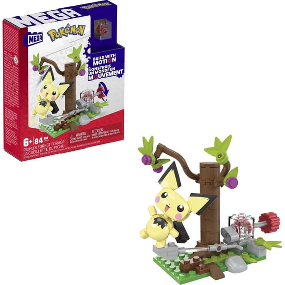 MEGA Pokémon Building Toy Kit, Pichu's Forest Forage with 1 Action Figure (84 Pieces)