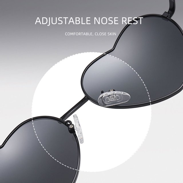 maskred PVC Heart-Shaped Glasses Non-Slide Silicone Nose Pads And Mulitple Colours For Chic Look Gold Metal silver frame skyblue 2Set