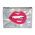 thumbnail image 1 of Pen+Gear Metallic Icon Pencil Pouch with Bold Lips Design and Silver Zip, 1 of 5