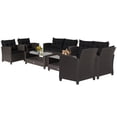 thumbnail image 2 of Costway 8 PCS Patio Rattan Furniture Set Glass Table Shelf Sofa Cushion Black, 2 of 10