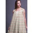 thumbnail image 3 of Bimba White38 Feuilles Florales et Dahlia Nuisette Sans Manches pour Femmes Coton Imprimé Vêtement de Nuit pour Dames Tenue de Sommeil Très Grand, 3 of 6