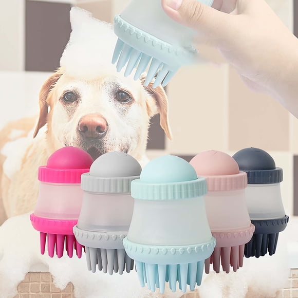 Dog Bathing Esse.ntials Pet Bath Brush Massage Brush Grooming Comb & Shampoo Dispenser