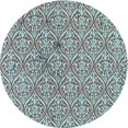 thumbnail image 1 of Ahgly Company Tapis d'Intérieur Ronds Lavables à la Machine, Style Transitionnel, Bleu Lagon Bleu, Tapis de Zone, 4 Pieds Rond, 1 of 7