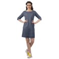 thumbnail image 2 of Moomaya Robes Mini Femmes Coton Slub Robes d'Été Manches 3/4 Robe Droite, 2 of 4