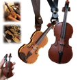 thumbnail image 1 of Crafted Leather Violin & Keychain Miniature Musical Instrument Keychain Style Leather Keychain, 1 of 9