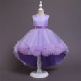 thumbnail image 2 of HBFAGFB Formal Dress Girls Fashion Kids Baby Spring Summer Ruffle Sleeveless Party Dress Purple Size 100, 2 of 4