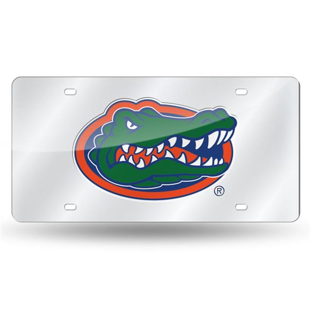 Caseys 9474652921 Florida Gators Laser Cut License Plate, Silver