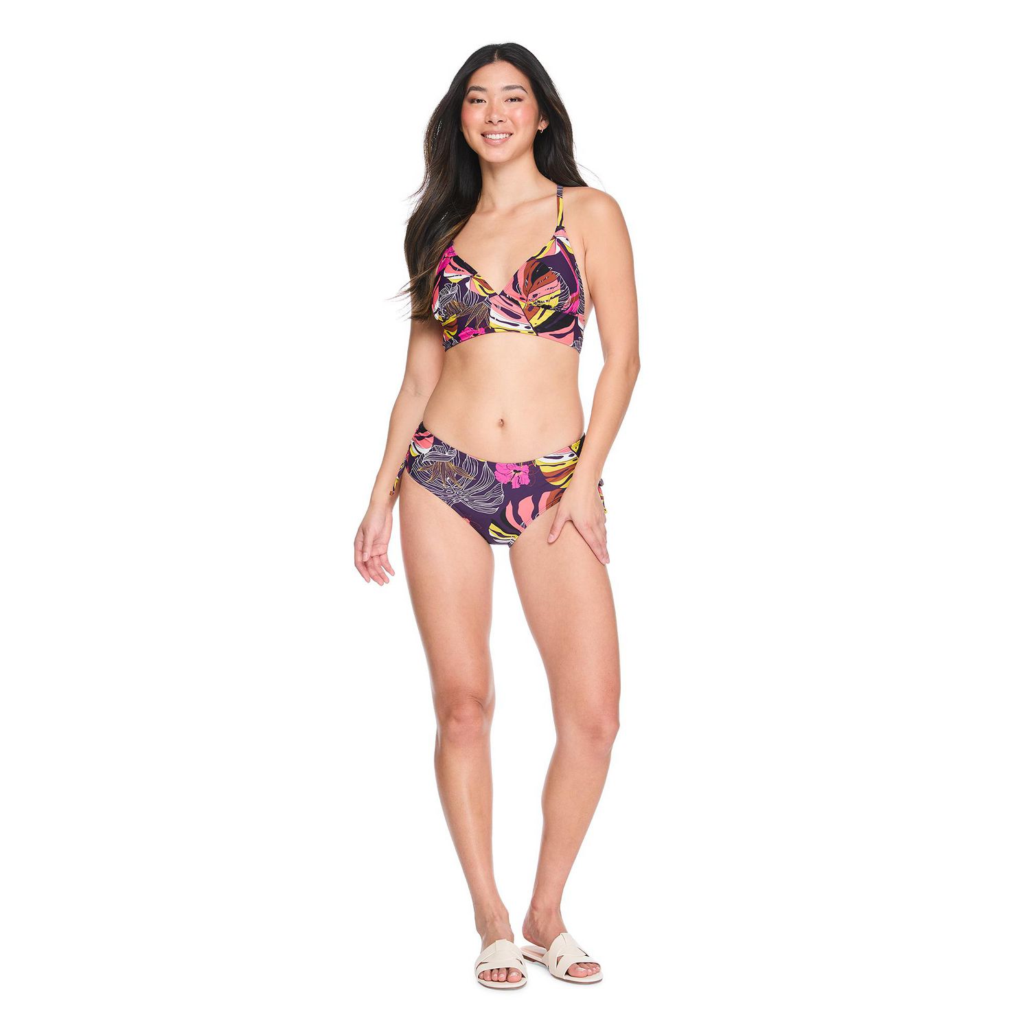Culotte de bikini échancrée avec nouettes sur les côtés George pour femmes