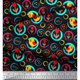 thumbnail image 2 of Soimoi Polyester Crepe Fabric Floral,Circle & Bird Artistic Print Sewing Fabric Yard 52 Inch Wide, 2 of 3