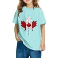 thumbnail image 1 of T-shirt Doux à Manches Courtes Décontracté pour Tout-Petit HVOBBTY, T-shirt Mode à Col Rond à Manches Courtes Bleu pour Garçons Tout-Petits avec Imprimé de Feuilles d'Érable, 5 Ans, 1 of 5