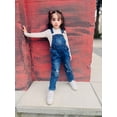 thumbnail image 3 of KIDSCOOL SPACE Salopette en Jean Moulant Déchiré pour Petite Fille Ou Petit Garçon, Bleu Foncé, 6 à 12 Mois, 3 of 8