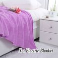 thumbnail image 2 of PiccoCasa 1 Pcs Home Warm Soft Microplush Fleece Solid Throw Blanket Light Purple 59" x 78", 2 of 10