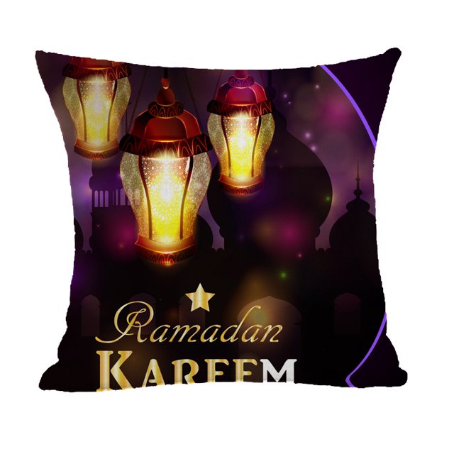 2 Pcs Housse de Coussin Design Ramadan Festival Taie d'Oreiller 18"x18 Pouces Mystère 29