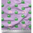 thumbnail image 1 of Soimoi Poly Crepe Fabric Lotus & Frog Kids Print Fabric by Yard 52 Inch Wide, 1 of 3