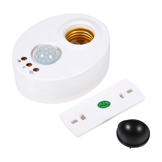 Light Sockets Lamp Holder White Plastic E27 110 250V Human Body Induction Automatic Ir Infrared Sensor Light Socket Base Lamp Holder