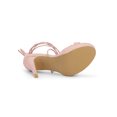 thumbnail image 3 of BLISSFUL STEP Sandales pour Femmes Talons Aiguilles Talons Plateforme Sandales à Lacets Rose 10, 3 of 8