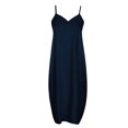 thumbnail image 4 of Lenago Robe Maxi Grande Taille pour Femmes Mode à Bretelles Taille Mi-Haute Col en V Sans Manches Couleur Unie Ajustée Fête Plage Longue Robe Été Robes de Plage en Liquidation, 4 of 5