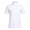 thumbnail image 3 of Birdeem Hommes Décontracté Printemps Été Uni Col Montant pour Amincissant Manches Courtes Col Roulé Hauts Blouse Chemises, 3 of 7