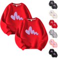 thumbnail image 2 of Chandail en Molleton de Sport 2 Pcs pour Enfants Pull Col Rond Manches Longues Couleur Unie 2-14 Ans Gris Foncé, 2 of 3