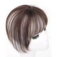 thumbnail image 1 of Bangs Hair Clip Lifelike Refine Facial Contour 3D Real Human Hair Bangs Dark Brown, 1 of 12