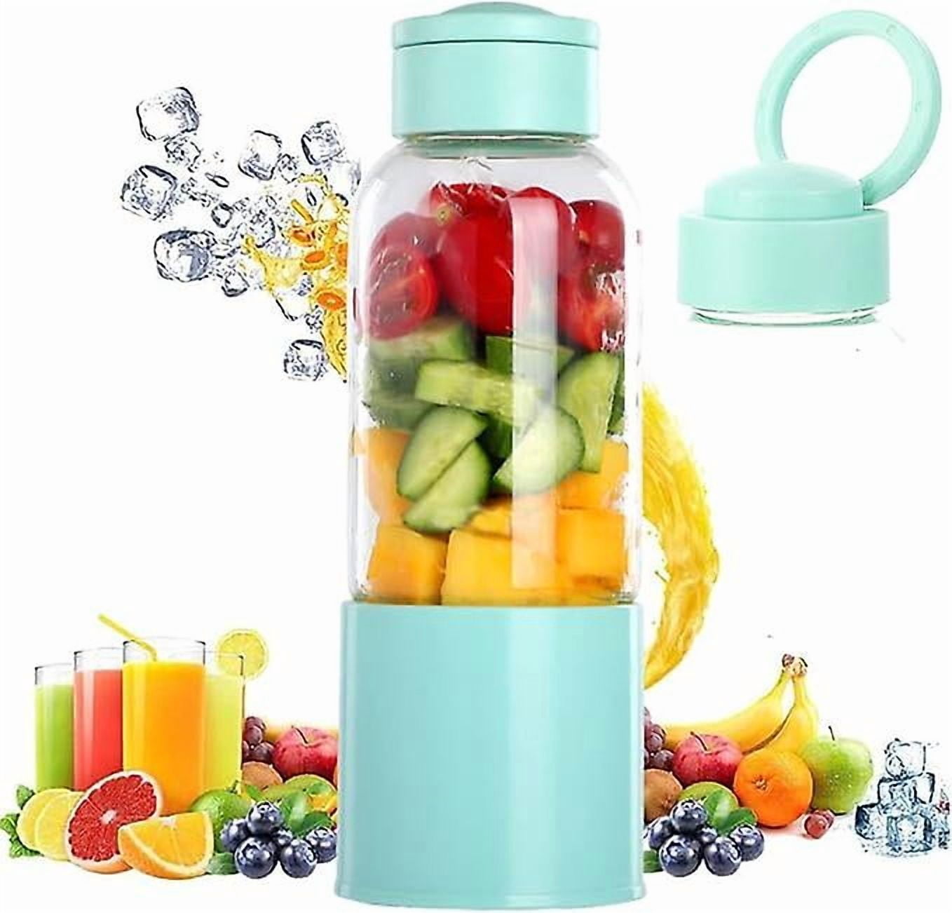 Portable Blender, Juicer cup with 450ml 6 Blades BPA Free for Sport and Travel, Mini Blender Blender for Smoothie and Milkshake,Christmas Gift for Fam