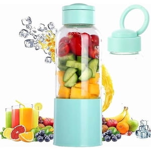 Mélangeur portable, tasse à jus avec 450ml 6 Lames BPA Gratuit pour le sport et les voyages, Mini Blender Blender pour Smoothie et Milkshake, Cadeau de Noël pour Fam