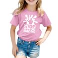 thumbnail image 1 of MEZZALL T-Shirt Imprimé Respirant Décontracté de Mode pour Filles, T-Shirts Graphiques, Hauts, Rose, 1-2 Ans, 1 of 4