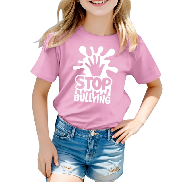 MEZZALL T-Shirt Imprimé Respirant Décontracté de Mode pour Filles, T-Shirts Graphiques, Hauts, Rose, 1-2 Ans