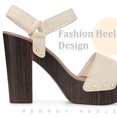 thumbnail image 4 of BLISSFUL STEP Women's Platform Slingback Chunky Heels Sandals, 4 of 6