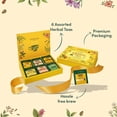 thumbnail image 3 of VAHDAM Assorted Herbal Tea Variety Pack (6 Variants, 36 Tea Bags) Caffeine Free, Gluten Free, Non GMO | Eco Friendly Long Leaf Pyramid Tea Bags I Tea Gift Set for Men and Women, 3 of 8
