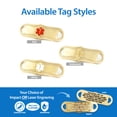 thumbnail image 4 of MedicEngraved Yellow Gold Stainless Steel Custom Medical Alert Bracelet - 5mm Oval Link, 4 of 7
