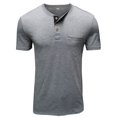 thumbnail image 4 of Innerwin Blouse Col Rond pour Hommes Hauts d'Été Col Henley Coupe Régulière T-Shirts Gris Clair L, 4 of 5