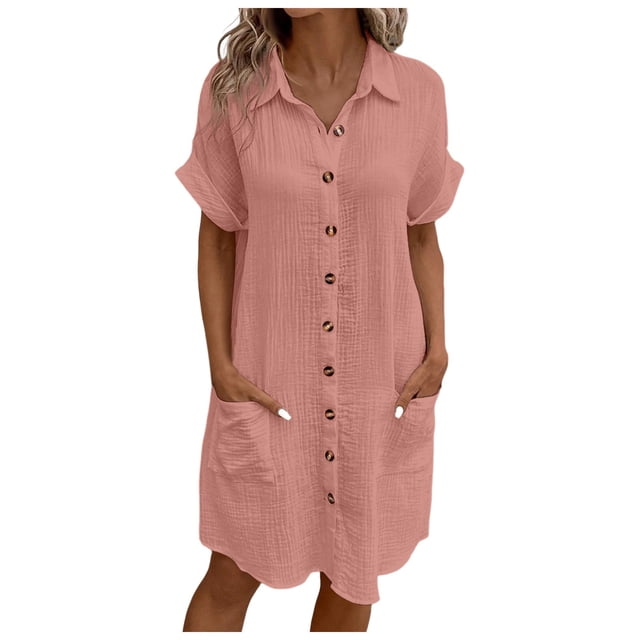 2025 Robes Maxi à Rayures d'Été pour Femmes Robe pour Femme à Manches Courtes Robe en Lin à Col en V pour Femme Décontractée Ample Longue Grande Taille Robe pour Femmes Décontractée de Plage Robes Fendues