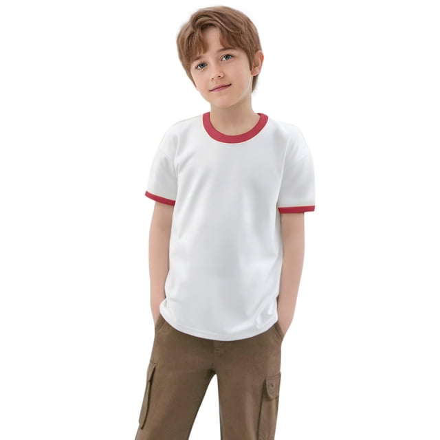 Toddler Girls Summer Tops Tees Color Block Short Sleeve Crewneck Loose Fit Casual T Shirt Daily Spring Shirts For Kid 8-9T