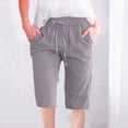 thumbnail image 2 of Timegard Womens Plus Size Shorts Elastic Waisted Drawstring Lightweight Casual Knee Length Shorts with Pockets, 2 of 5