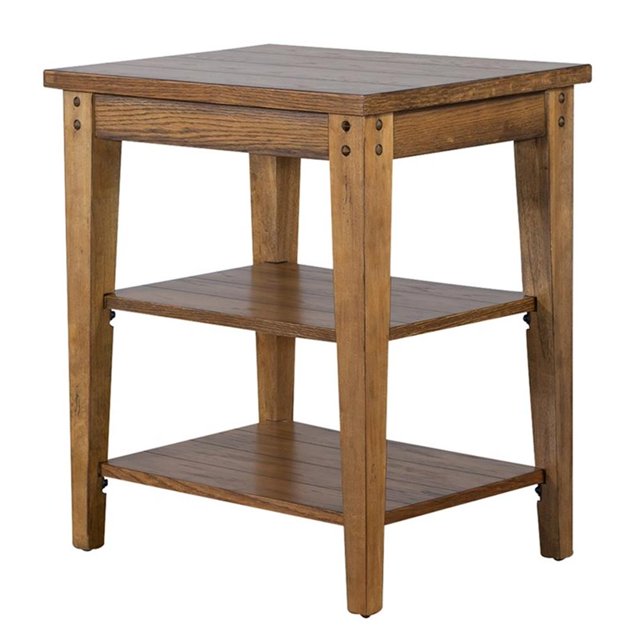 Lake House Medium Brown Tiered Table