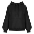 thumbnail image 4 of MeetoTime Sweat à Capuche pour Femmes Automne Basique Manches Longues Couleur Unie avec Poche, 4 of 6
