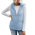 thumbnail image 4 of LSLJS Mode Femme T-Shirt Sans Manches Veste d'Hiver Extérieur Blouse à Fermeture Éclair Manteau Hauts, Gilets Extérieurs pour Femmes, 4 of 7