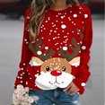 thumbnail image 2 of Pisexur Chandail en Molleton de Noël pour Femmes Sans Capuche Imprimé Graphique Vacances Col Rond Chandail en Molleton Ample Surdimensionné Automne Mode Décontracté Pull à Manches Longues pour Femmes, 2 of 3
