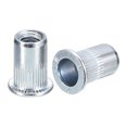 thumbnail image 1 of Unique Bargains M6 Rivet Nuts, 50 Pack Zinc Plated Carbon Steel Knurled Flat Head Threaded Insert Nuts, 1 of 5