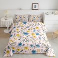 thumbnail image 1 of Erosebridal Ensembles de Couettes Florales à Fleurs Vibrantes Format Simple, Couettes et Duvets Roses, Décor Botanique Rustique, Microfibre 2 Pcs, 1 of 8