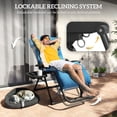 thumbnail image 4 of Outsunny Padded Zero Gravity Chair, Folding Recliner Chair, Navy Blue, 4 of 10