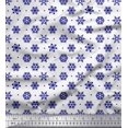 thumbnail image 1 of Soimoi Toile Poly Georgette Dot & Snow Flakes Imprimé Floral par Yard 52 Pouces de Large, 1 of 5