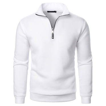 LOVZFMLL Polos pour Hommes, Décontractés Unis à Col Montant à Quart de Glissière, Polyvalents au Quotidien pour le Golf, Chandail à Col en V Coupe Décontractée Vêtements d'Automne
