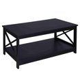 thumbnail image 1 of Convenience Concepts Oxford Table Basse à Cadre en X avec Tablette Inférieure Ouverte, Noir, 1 of 4